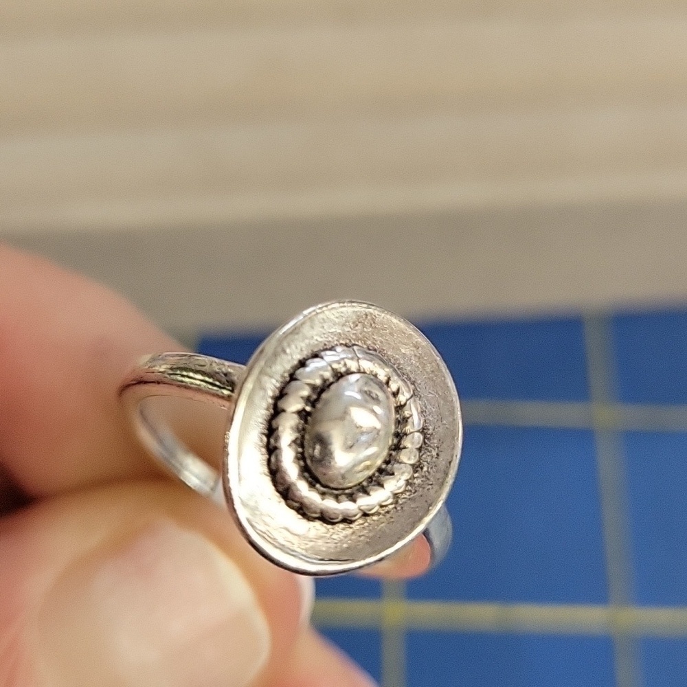 Cowboy Hat Silver Tone Size 8 Western